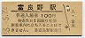根室本線・富良野駅(100円券・昭和55年)