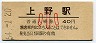 山手線・上野駅(40円券・昭和54年・小児)