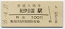 紀勢本線・紀伊日置駅(100円券・昭和56年)