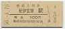 紀勢本線・紀伊宮原駅(100円券・昭和56年)