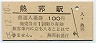函館本線・熱郛駅(100円券・昭和55年)