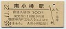 函館本線・南小樽駅(100円券・昭和55年)