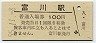廃線★日高本線・富川駅(100円券・昭和55年)
