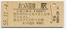 羽越本線・あつみ温泉駅(100円券・昭和55年)