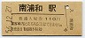 東北本線・南浦和駅(110円券・昭和56年)