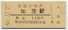 関西本線・加茂駅(110円券・昭和56年)