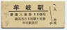 牟岐線・牟岐駅(110円券・昭和56年)