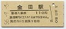 三セク化★伊田線・金田駅(110円券・昭和56年)