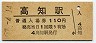 土讃本線・高知駅(110円券・昭和57年)