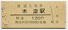 関西本線・木津駅(120円券・昭和59年)
