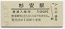 廃線★妻線・杉安駅(100円券・昭和54年)