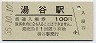 改称駅★飯田線・湯谷駅(100円券・昭和55年)