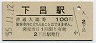 高山本線・下呂駅(100円券・昭和55年)
