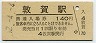 JR日付★北陸本線・敦賀駅(140円券・昭和62年)