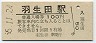 信越本線・羽生田駅(100円券・昭和55年)