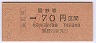 大阪印刷・金額式★波田須→70円(昭和62年・小児)