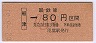 大阪印刷・金額式★船津→80円(昭和62年・小児)