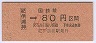 大阪印刷・金額式★紀伊浦神→80円(昭和62年・小児)